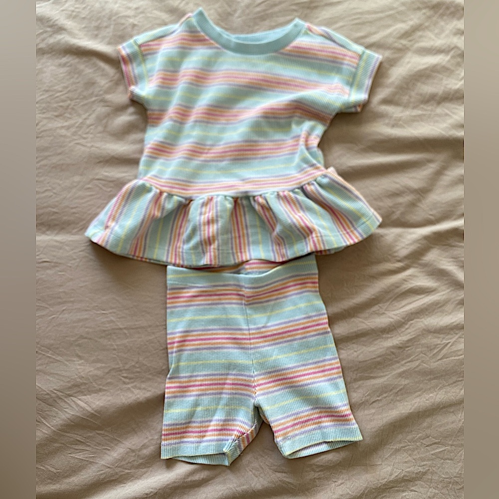 Like new rib stretch cotton set, size 12 month